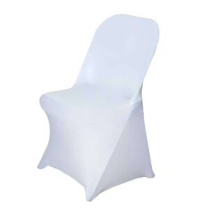 Chaise pliante avec housse blanche
