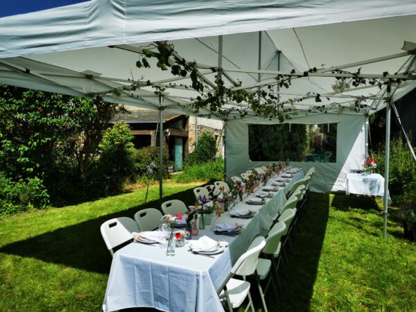 Tente 6x12m assemblage de 3 tentes 6x4m