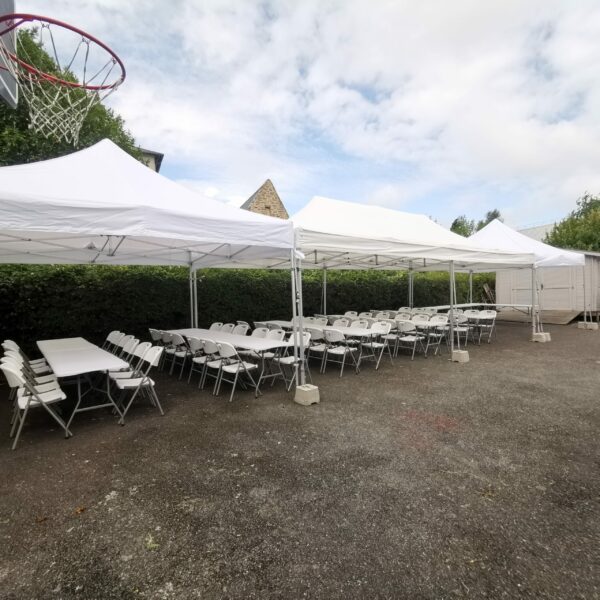 Tente 6x12m assemblage de 3 tentes 6x4m