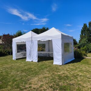 Tente 6x3m avec 2 tentes 3x3m reliées