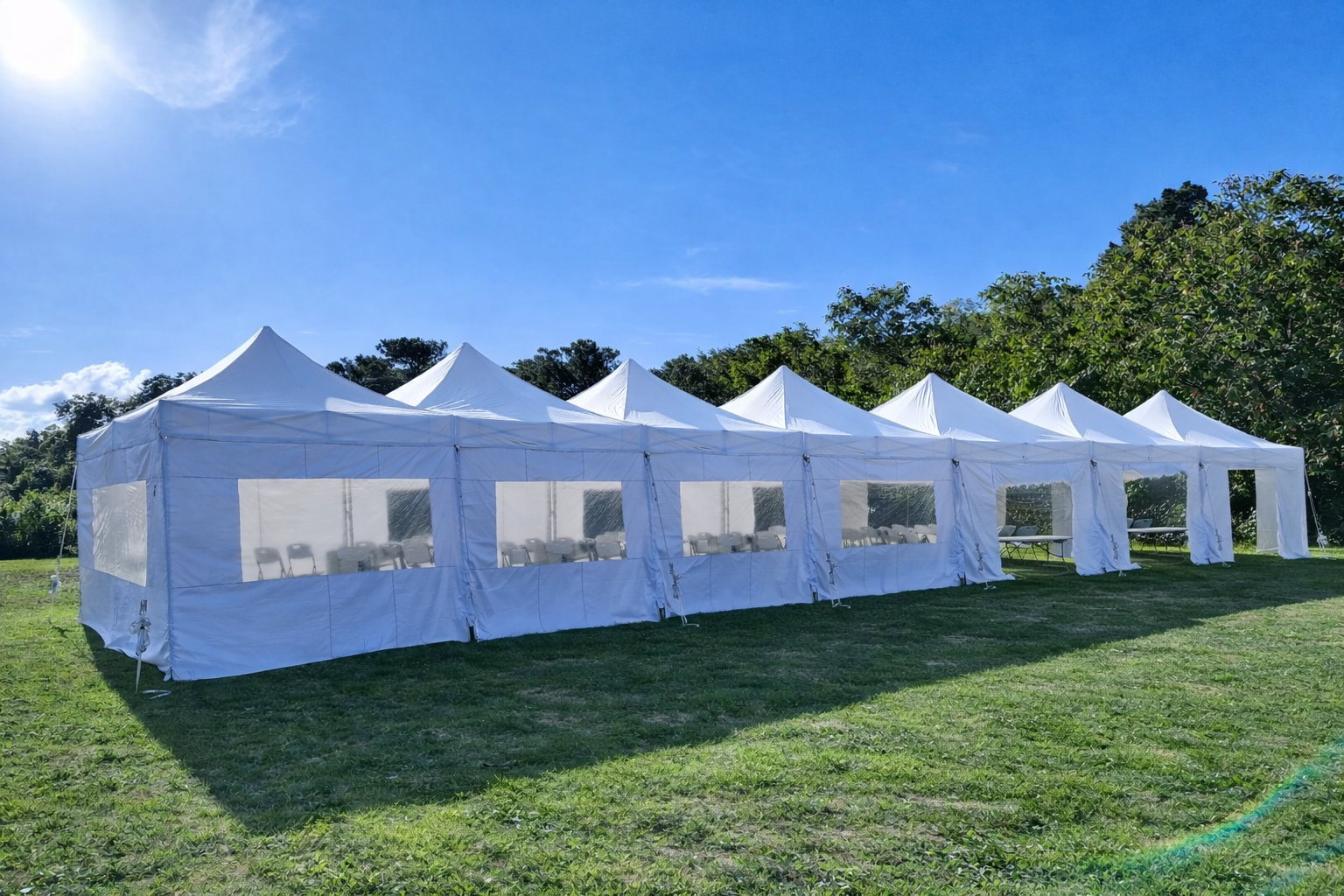 Location chapiteau 6 × 24 m – Tente de réception modulable